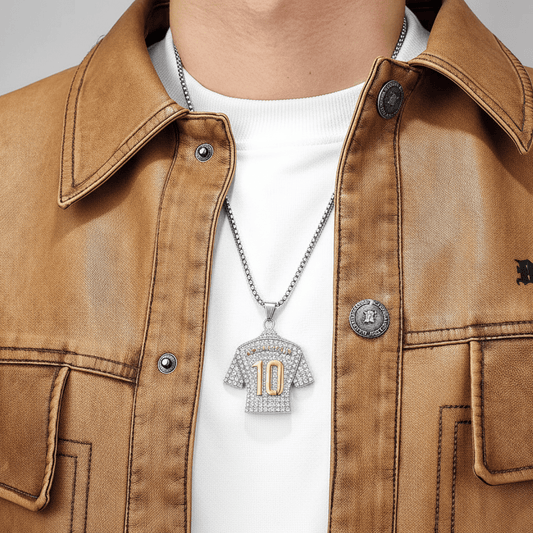 Football fan wearing Neymar Inspired Chain necklace