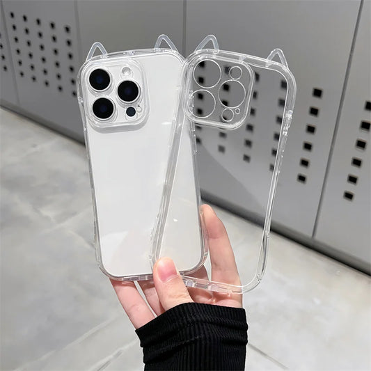 Cute Cat Ears Transparent iPhone Case