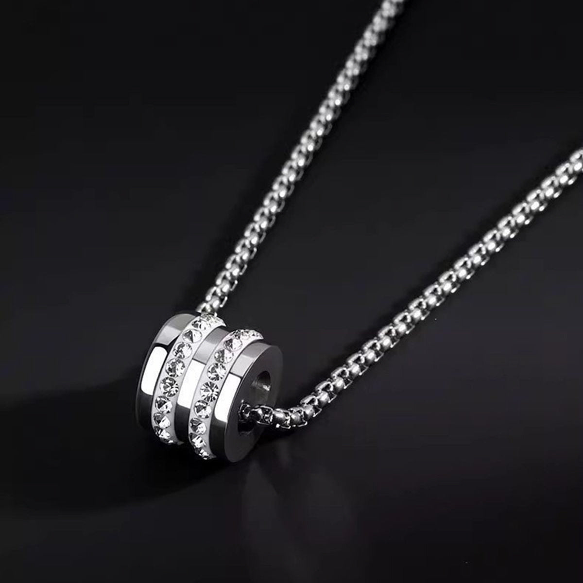 Pavé Barrel Necklace