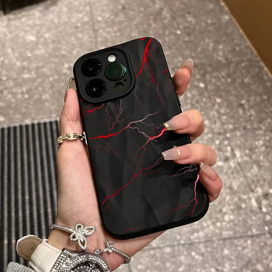 Marble Lightning iPhone Case