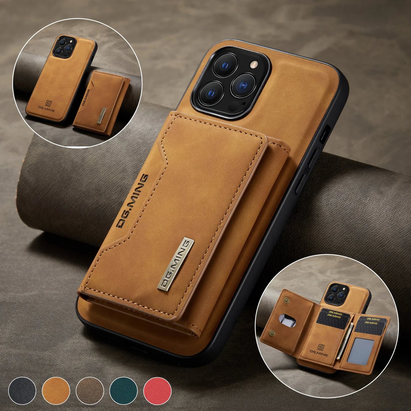 Detachable Magnetic Leather Wallet iPhone Case