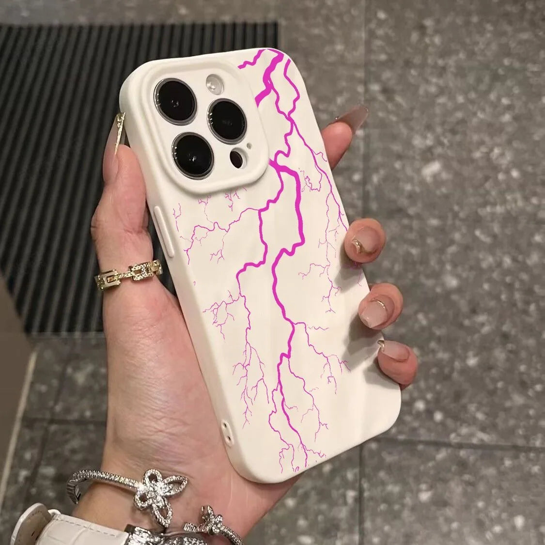 Marble Lightning iPhone Case