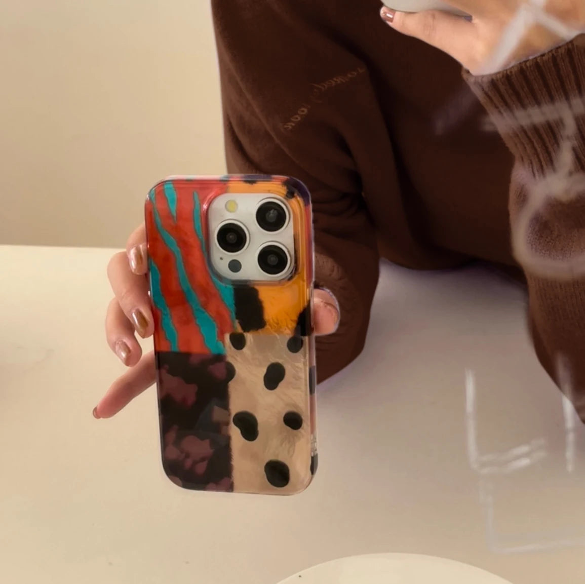 Four-Color Leopard Pattern iPhone Case