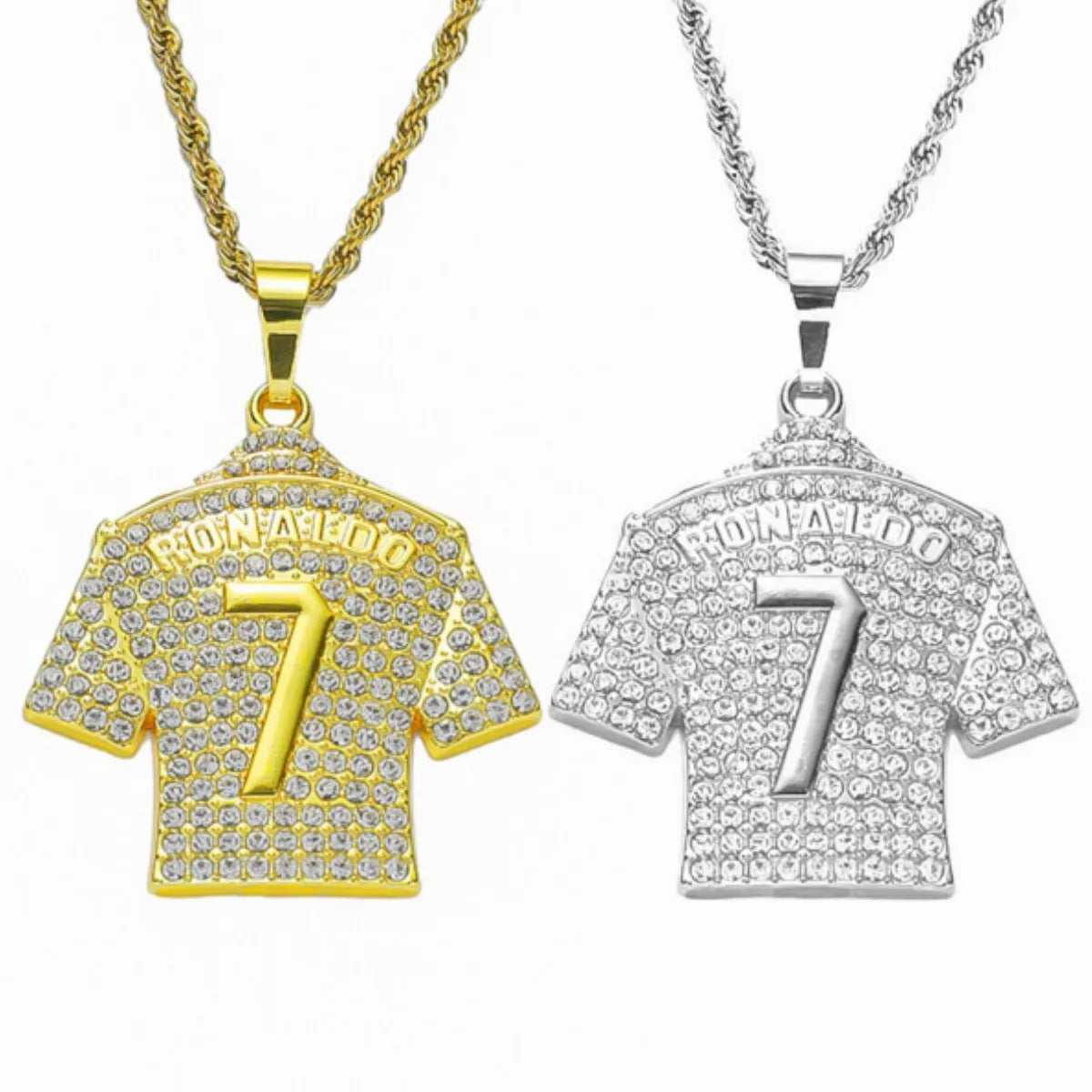  CR7 Ronaldo jersey necklace gold pendant number 7 chain