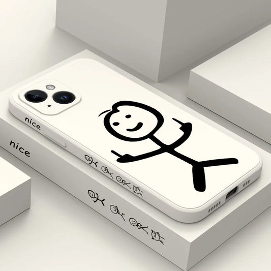Minimal Matchman Line Art iPhone Case