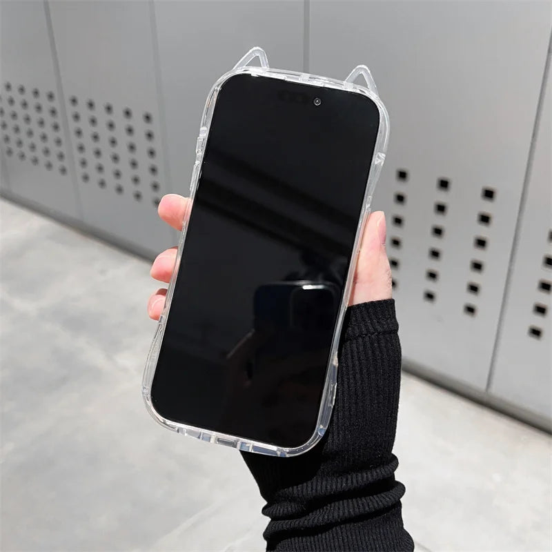 Cute Cat Ears Transparent iPhone Case