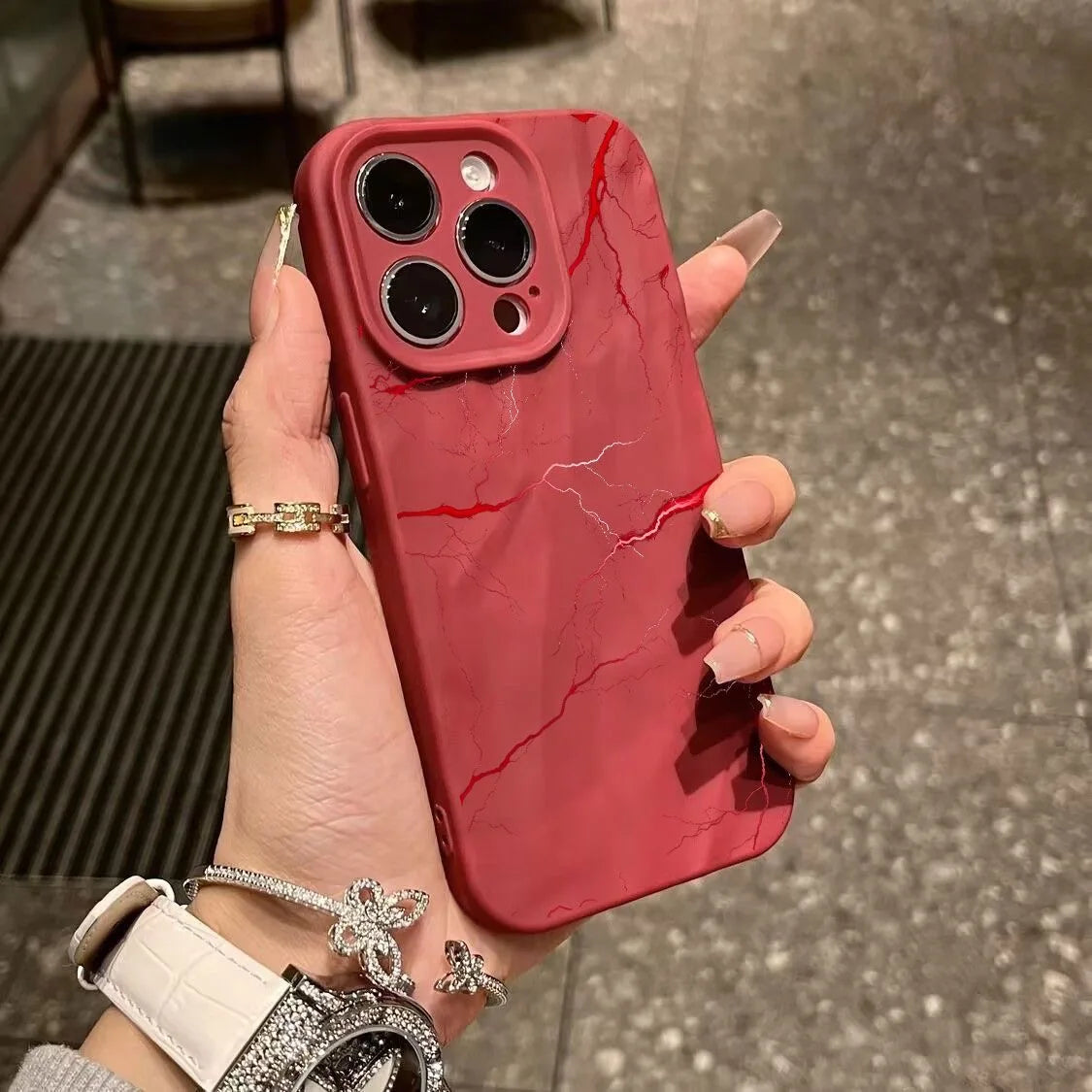 Marble Lightning iPhone Case